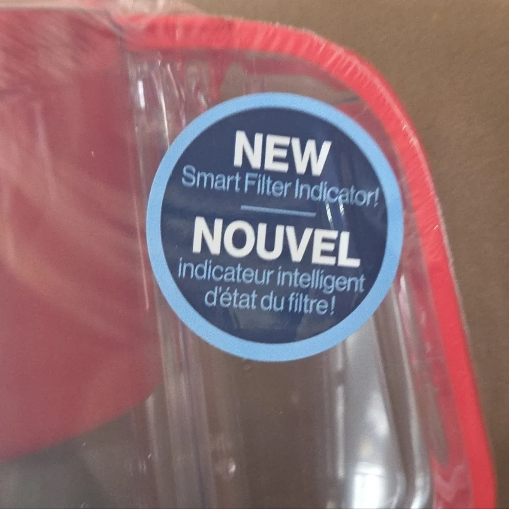 New Brita Elite 6-Cup Red Water Pitcher 1 Pack Clean Filter Smart Filter Alert